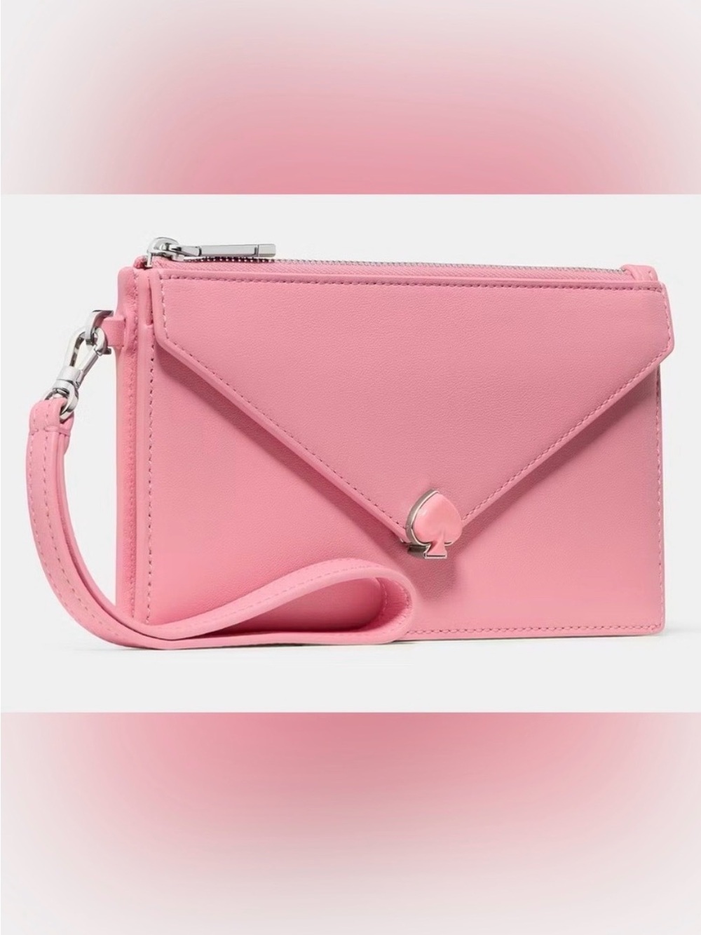 Kate Spade ♠️ Yours Truly Pink Leather Envelope Wristlet Clutch - NWT